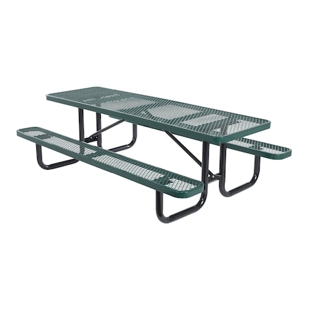 Vestil Rectangle Picnic Table, Green, 96 in L PT-MX-3096-GN